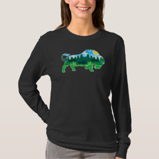 Zoo Outdoor Animal Camping People Buffalo Bison T-Shirt