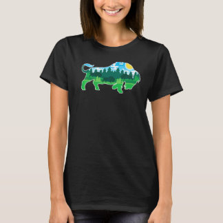 Zoo Outdoor Animal Camping People Buffalo Bison T-Shirt