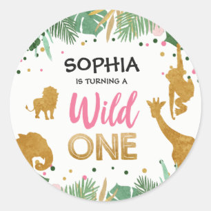 Zoo Party Favour Tags Safari Jungle Wild One Girl
