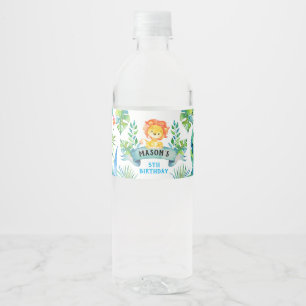 Zoo party label, Lion Water Bottle Label