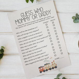 Zoo Safari Animals Baby Shower Mommy Daddy Game Flyer