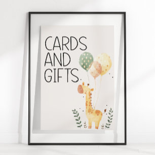 Zoo Safari Nursery Animals Baby Shower Cards Gifts Poster