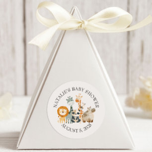 Zoo Safari Nursery Animals Baby Shower Classic Round Sticker