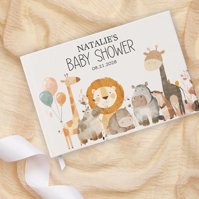 Zoo Safari Nursery Animals Baby Shower Guest Book (Creator Uploaded)