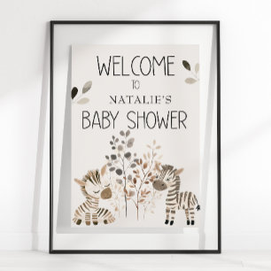 Zoo Safari Nursery Animals Baby Shower Sign