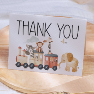 Zoo Safari Nursery Animals Baby Shower Thank You Card
