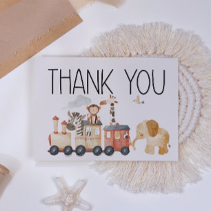 Zoo Safari Nursery Animals Baby Shower Thank You Card