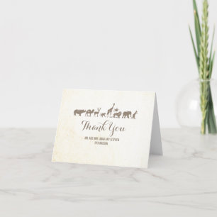 Zoo - Safari Wildlife Thank You Card