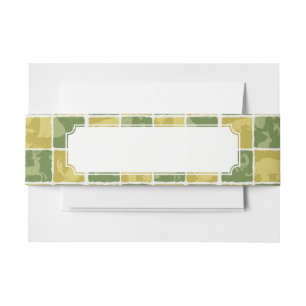 zoo themed pattern invitation belly band