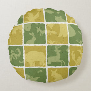 zoo themed pattern round cushion