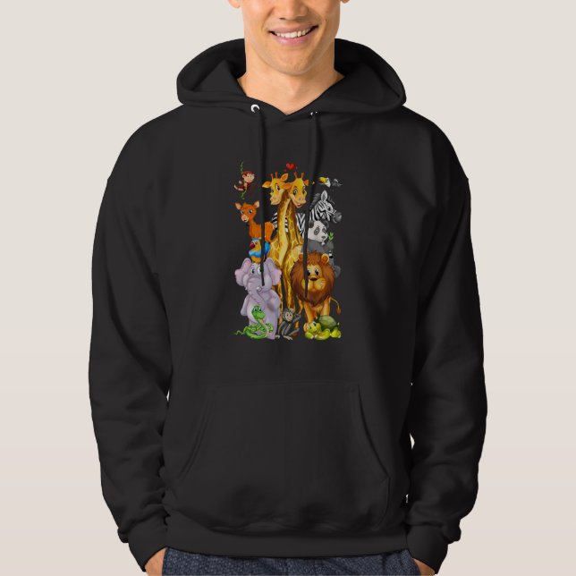 Zoo Trip Cute Zoo Animals Hoodie (Front)