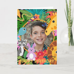 Zoo Wild Animal Jungle Safari Kids Birthday Card