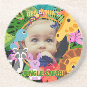 Zoo Wild Animal Jungle Safari Kids Birthday Coaster