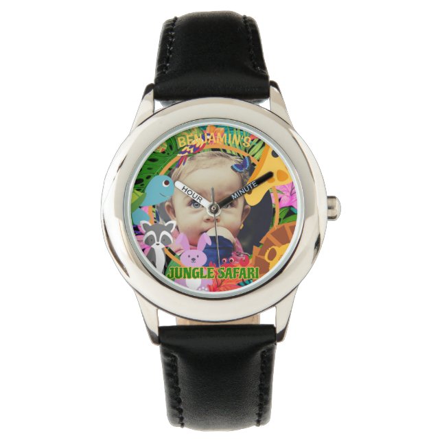 Zoo Wild Animal Jungle Safari Kids Birthday Watch (Front)