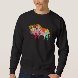 Zoo Wildlife Animal  Zookeeper Buffalo Bison Color Sweatshirt