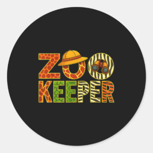 Zookeeper Animals Safari Zoo Keeper Costume Adult Classic Round Sticker