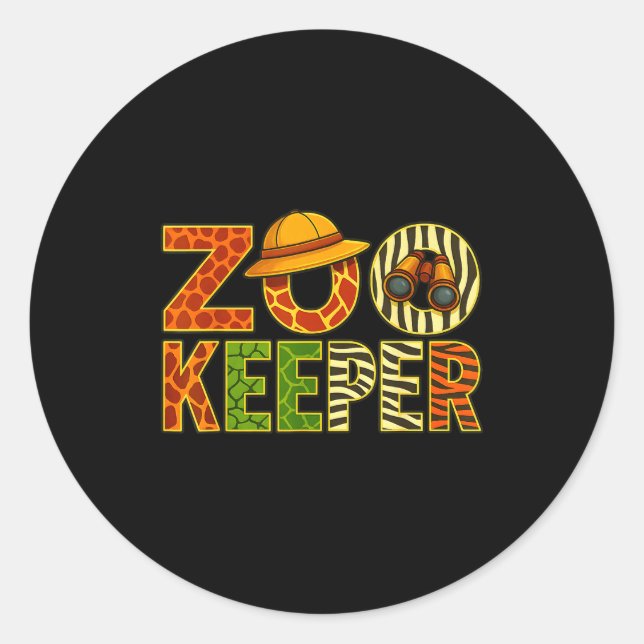 Zookeeper Animals Safari Zoo Keeper Costume Adult  Classic Round Sticker (Front)