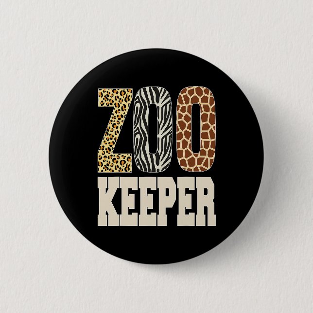 Zookeeper Animals Zoo Wildlife Lover Safari Savann 6 Cm Round Badge (Front)