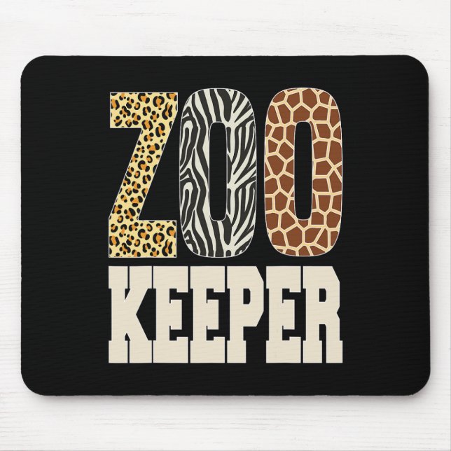 Zookeeper Animals Zoo Wildlife Lover Safari Savann Mouse Mat (Front)