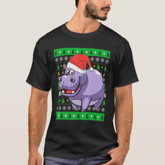 Zookeeper Egypt Animal Hippo Ugly Christmas T-Shirt