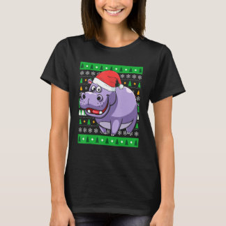 Zookeeper Egypt Animal Hippo Ugly Christmas T-Shirt