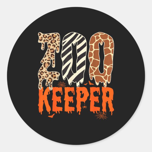 Zookeeper Funny Halloween Costume Zoo Keeper Anima Classic Round Sticker (Front)