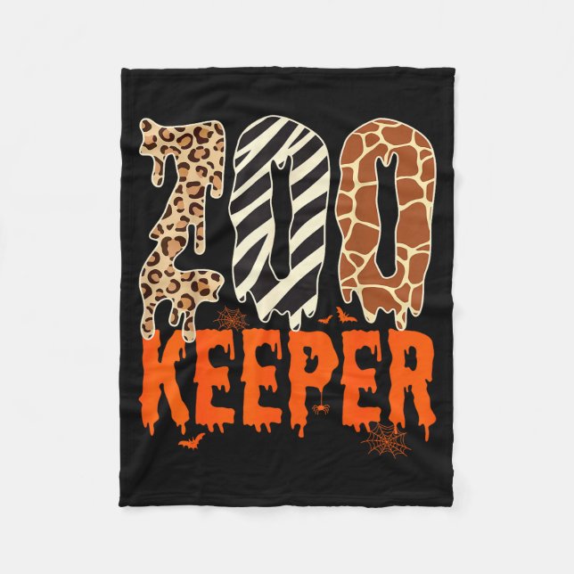Zookeeper Funny Halloween Costume Zoo Keeper Anima Fleece Blanket (Front)