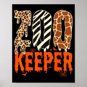 Zookeeper Funny Halloween Costume Zoo Keeper Anima Poster