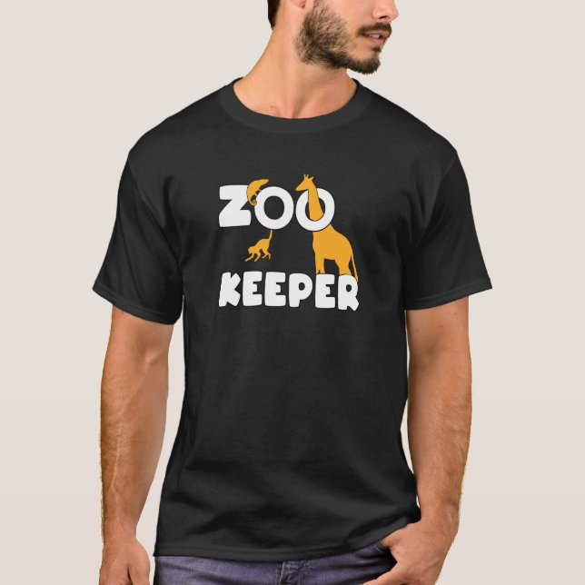Zookeeper Giraffe Animals Zoo Zookeeping T-Shirt (Front)