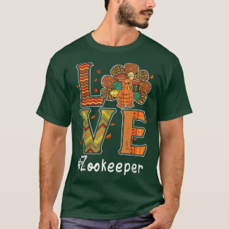 Zookeeper Love Thanksgiving Leopard Turkey Autumn  T-Shirt