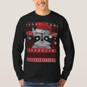 Zookeeper Racoon Gifts Ugly Christmas Racoon T-Shirt