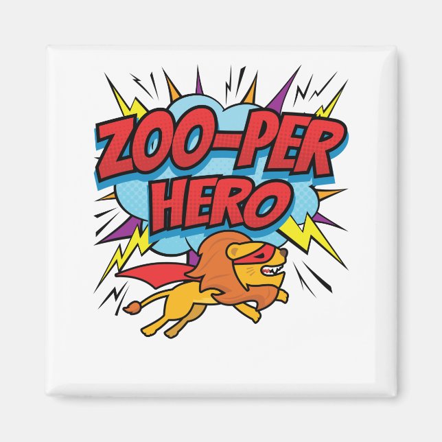 Zookeeper Zoo-per Hero Superhero Magnet (Front)
