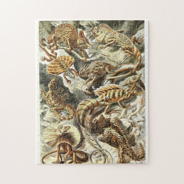 Zoological Sketch Vintage Lizards Jigsaw Puzzle (Vertical)