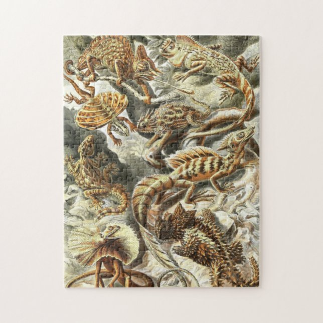 Zoological Sketch Vintage Lizards Jigsaw Puzzle (Vertical)