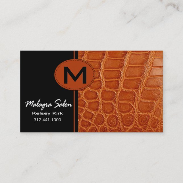 Zoology Crocodile Business Card template (Front)