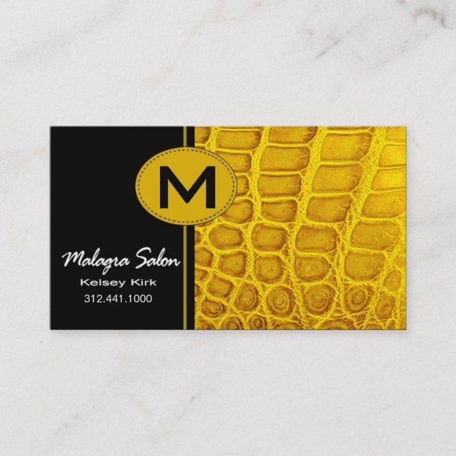 Zoology Crocodile Business Card template (Front)