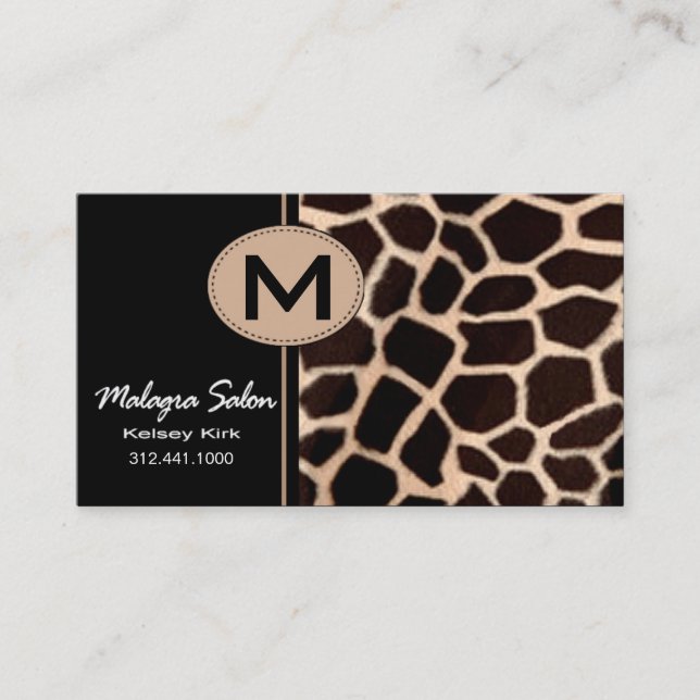 Zoology Giraffe Business Card template (Front)
