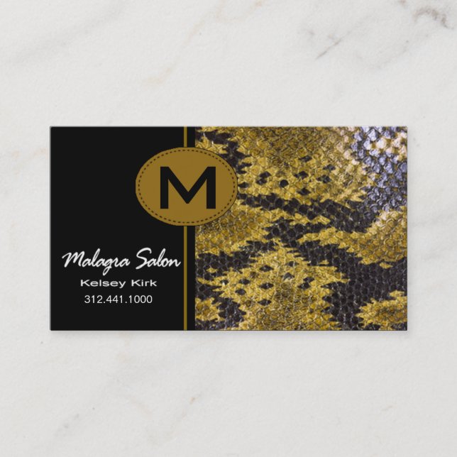 Zoology Snakeskin Business Card template (Front)