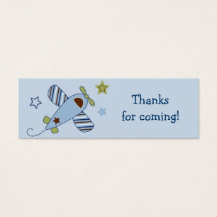 Zoom Along Aeroplane Baby Shower Favour Gift Tags