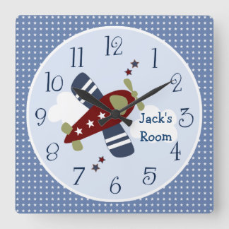 Zoom Along Aeroplane Nursery/Children's Clock
