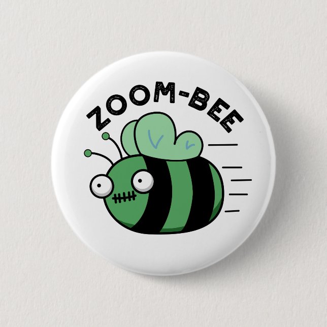 Zoom-bee Funny Halloween Zombie Bee Pun 6 Cm Round Badge (Front)