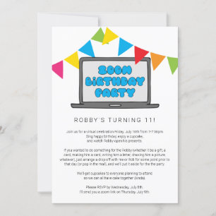 Zoom Birthday Party Invitation