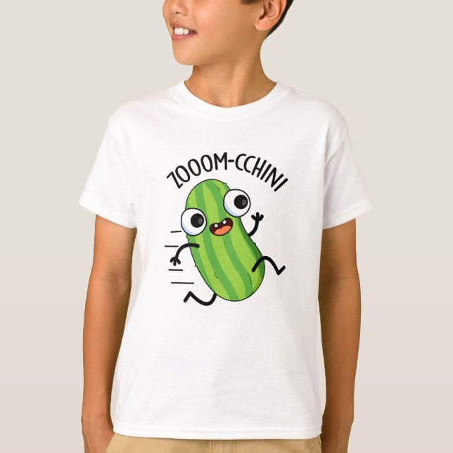 Zoom-cchini Funny Zucchini Pun  T-Shirt (Front)