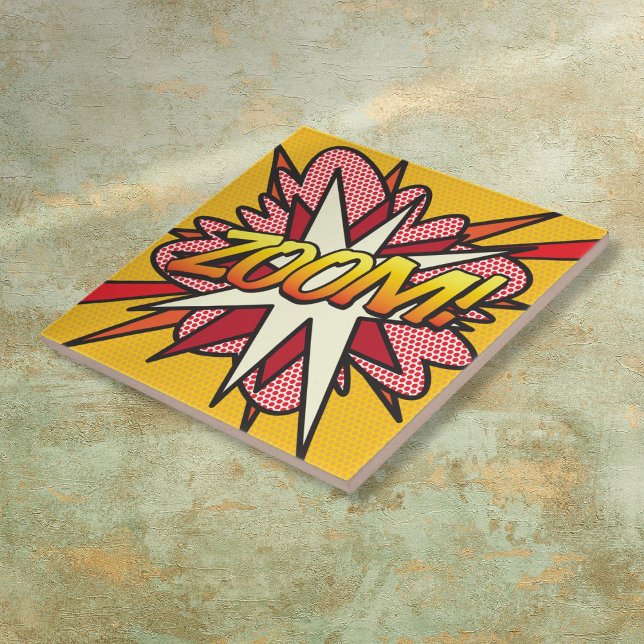 ZOOM Fun Retro Comic Book Pop Art Tile (ZOOM Fun Retro Comic Book Pop Art Tile)