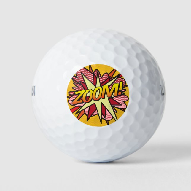 ZOOM Funny Colourful Modern Typography Golf Balls (Front)