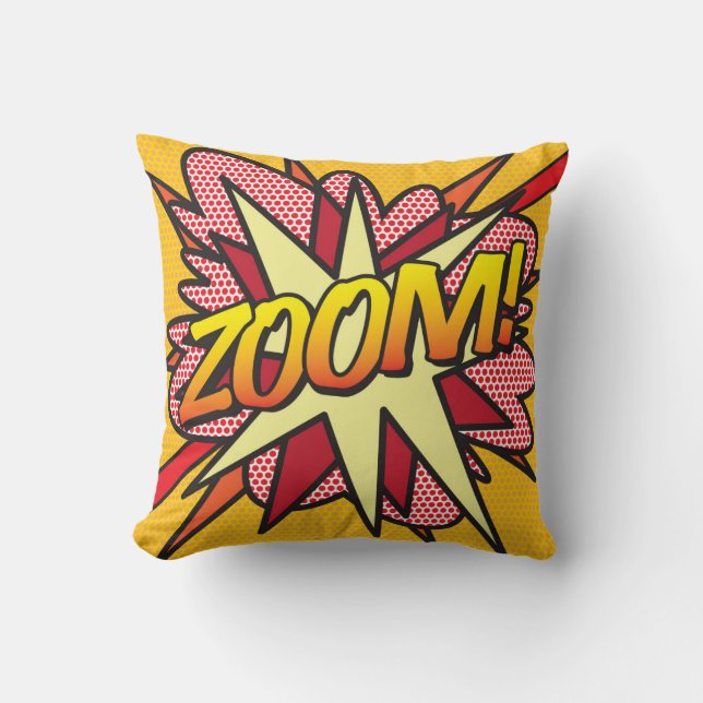 ZOOM Funny Cool Modern Comic Book Pop Art Cushion (Front)