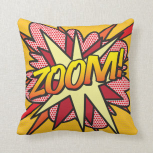 ZOOM Funny Cool Modern Comic Book Pop Art Cushion