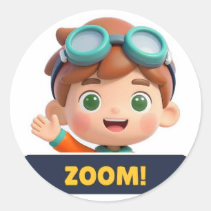 Zoom! Goggles Boy Sticker - Die-Cut Vinyl