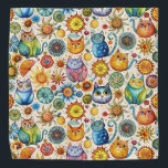 Zoom Zoom Pets Bandana<br><div class="desc">Give your pet a touch of feline style with the Peludite Zoom bandanas! Our bandana, with its fun design of cats, suns and oranges, is the perfect accessory for any adventure. Made of soft, comfortable fabric, it fits easily any neck and gives a unique touch to your hairy friend.</div>