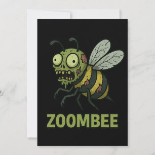 Zoombee – Funny Zombie Bee Cartoon Design Invitation